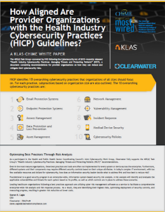 KLAS-CHiME: How Aligned Are Provider Organizations with the Health Industry Cybersecurity Practices (HICP) Guidelines?