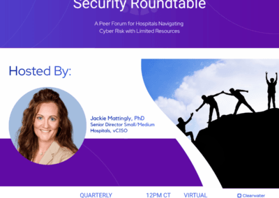 Community Hospital Security Roundtable | September 17 | 12:00PM CT | Virtual