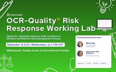 OCR-Quality® Risk Response Working Lab 2026: Beginning September 16 @ 11:00 am CT
